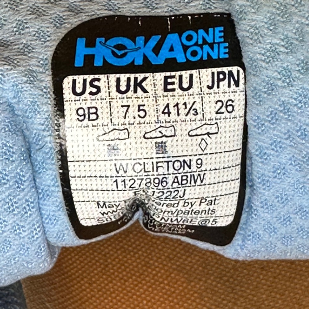 Hoka Clifton 9 Running Shoes Womens 9B Blue Orange 1127896 Road Sneakers Cushion - Picture 8 of 11